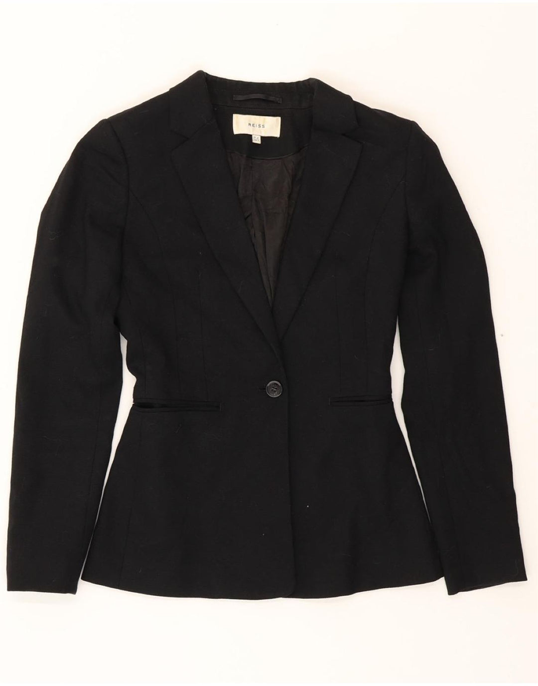 REISS Womens 1 Button Blazer Jacket UK 4 XS Black Wool Vintage Reiss and Second-Hand Reiss from Messina Hembry 