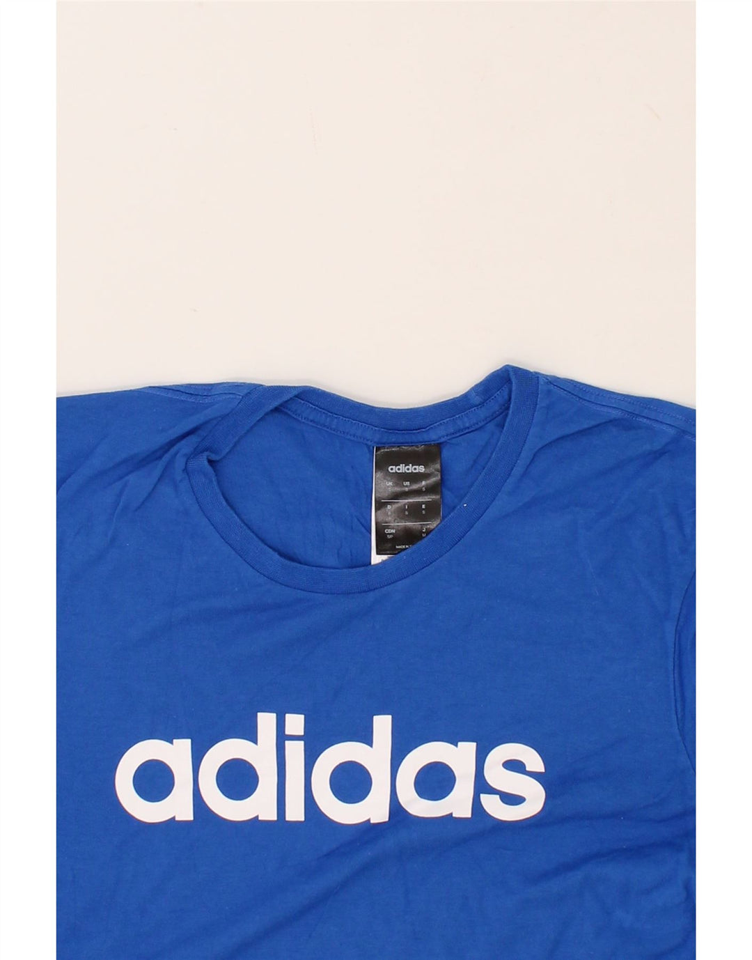 ADIDAS Mens Graphic T-Shirt Top Small Blue Cotton Vintage Adidas and Second-Hand Adidas from Messina Hembry 
