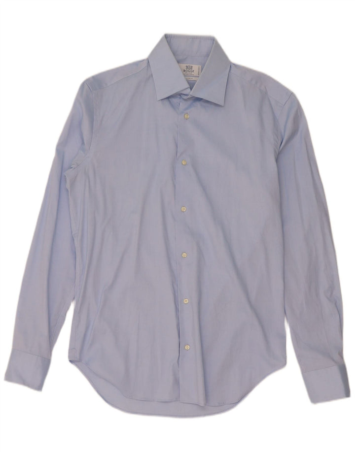 Boggi Herre Custom Fit skjorte størrelse 39 Medium Blue Cotton