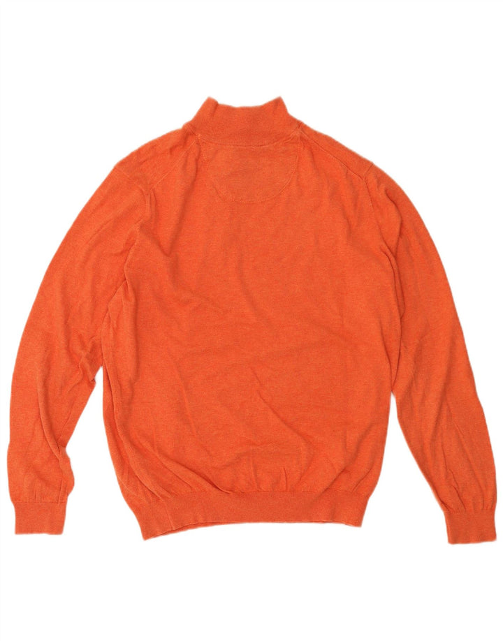 Massimo Dutti Herre Zip Neck Jumper Sweater Medium Orange