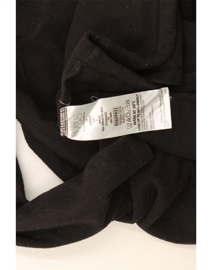 Marks & Spencer Herre Fleecejakke UK 40 Stor Sort Polyester