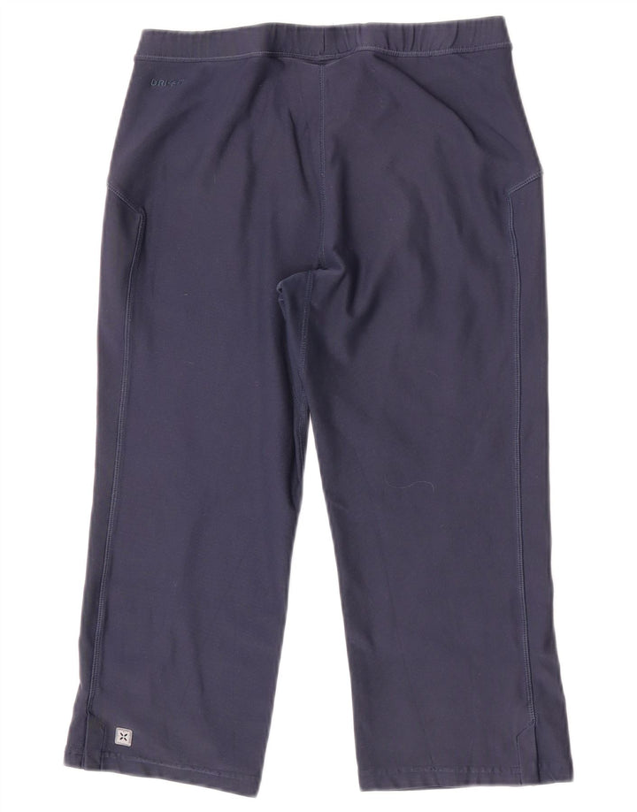 Nike Dame Capri Leggings UK 10/12 Medium Navy Blue