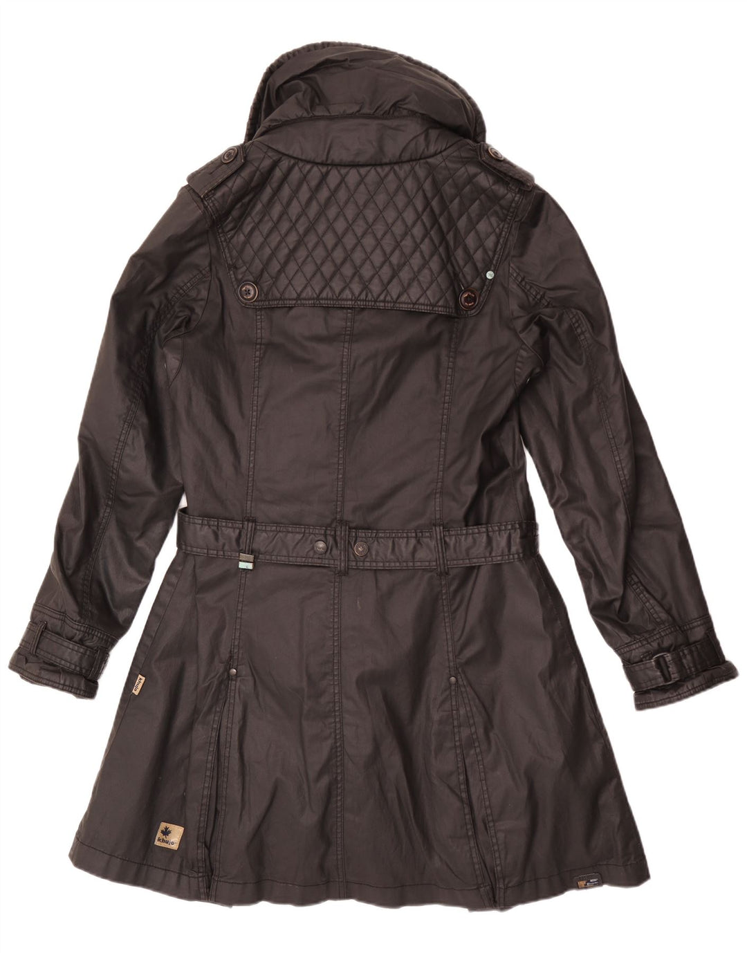 KHUJO Trench Coat til kvinder UK 18 XL Sort Polyester