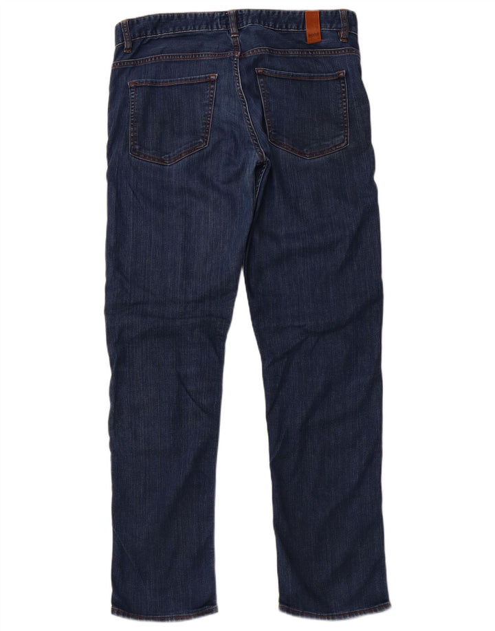 HUGO BOSS Dame Slim Jeans W33 L32 Blå Bomuld