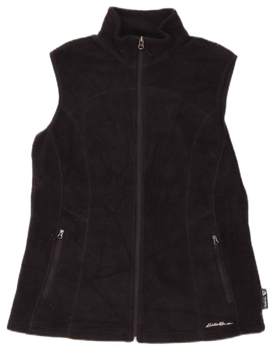 EDDIE BAUER Dame Fleece Gilet UK 12 Medium Sort Polyester