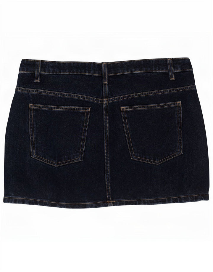 Zara Dame Mini Denim Nederdel Medium W28 Marineblå Bomuld