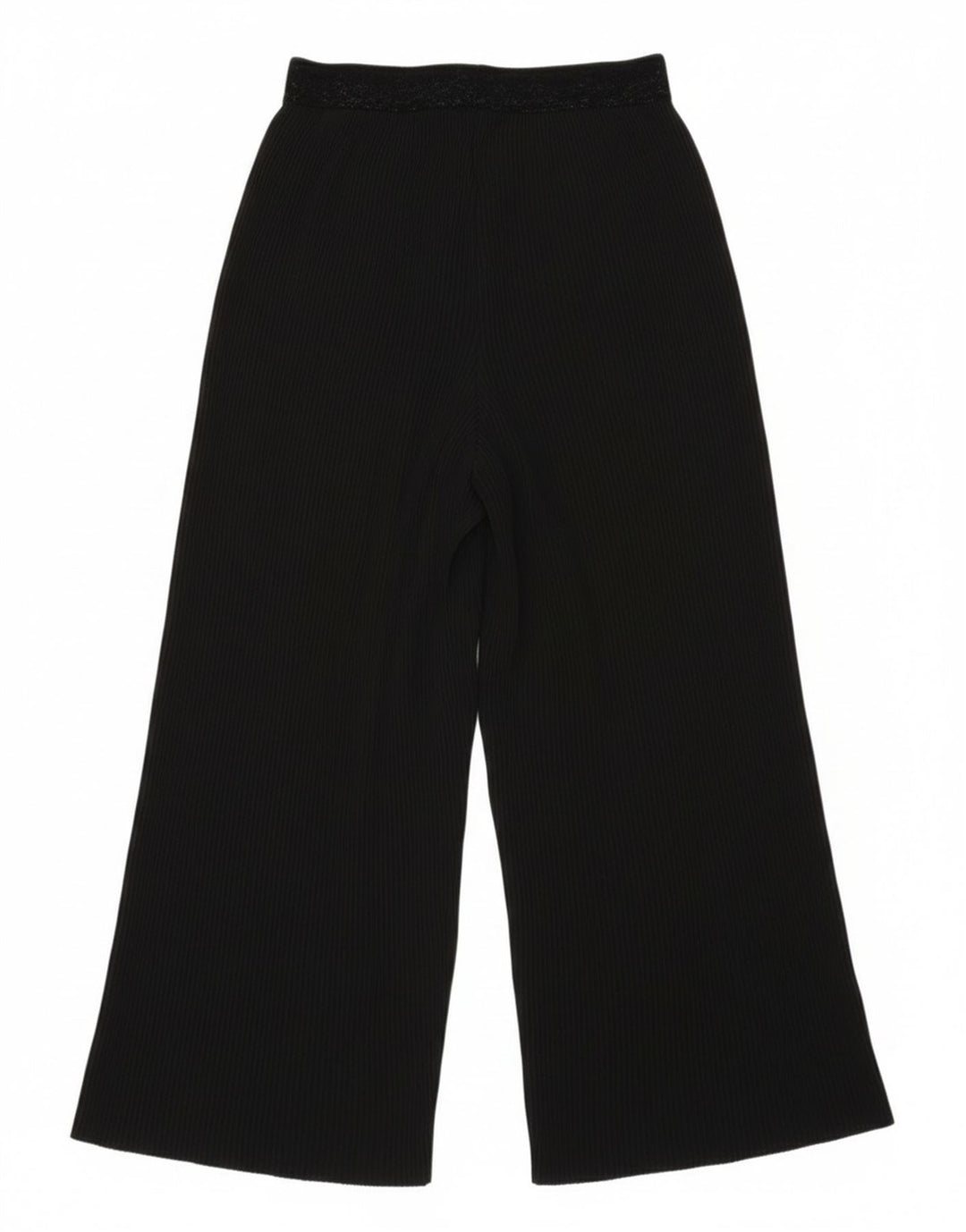 Zara Womens Flare Plisserede Casual Bukser Små W27 L23 Sort Polyester