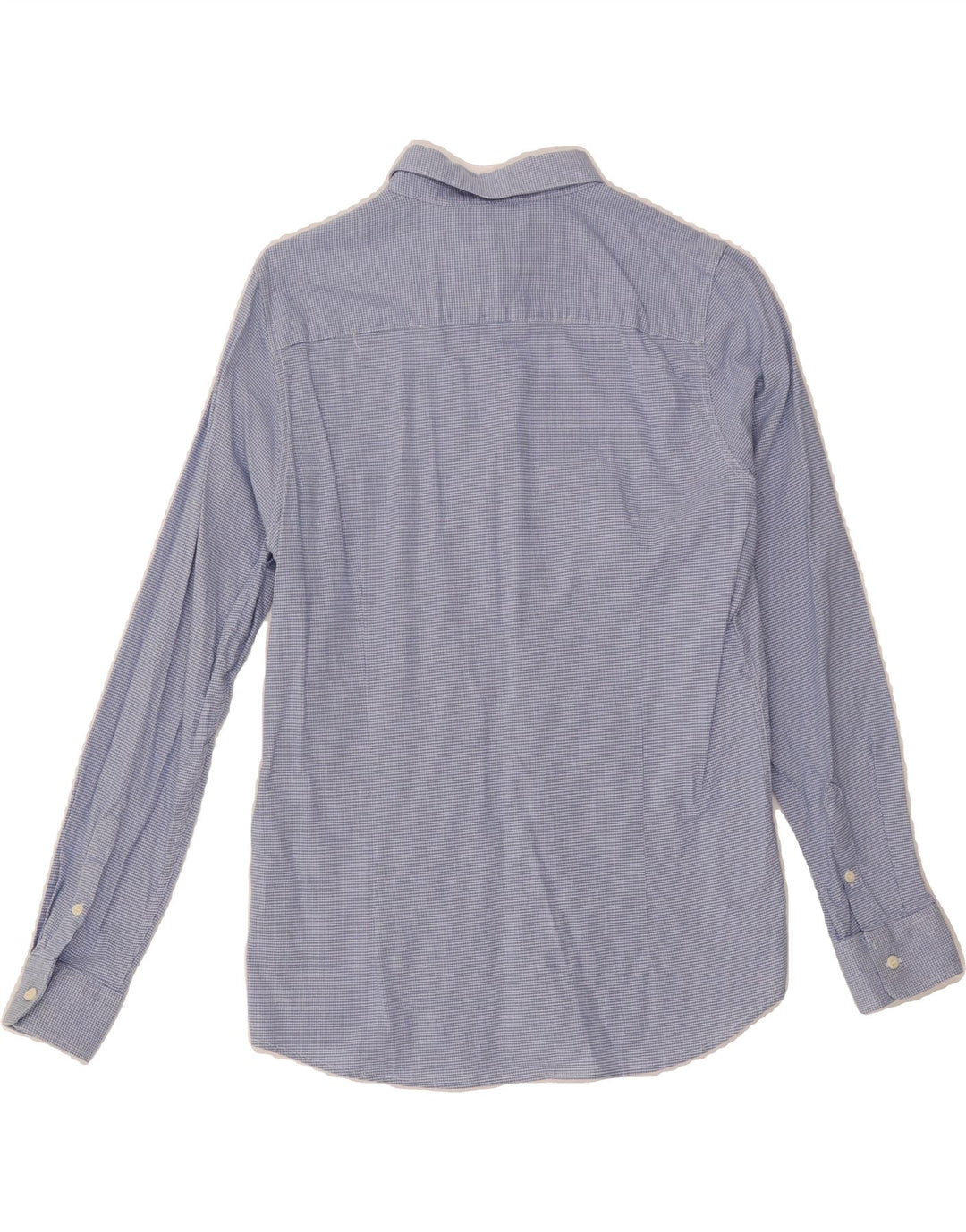 ZARA Boys Slim Fit Shirt 13-14 Years Blue Houndstooth Cotton Vintage Zara and Second-Hand Zara from Messina Hembry 