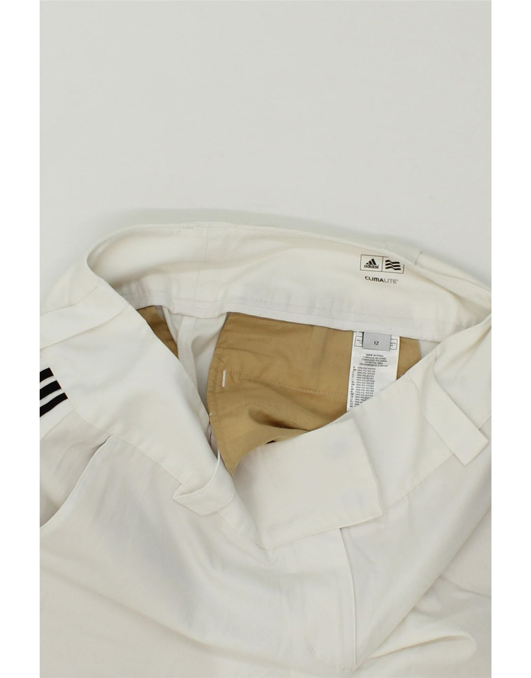 ADIDAS Womens Climalite Chino Shorts UK 12 Medium W32  White Polyester Vintage Adidas and Second-Hand Adidas from Messina Hembry 