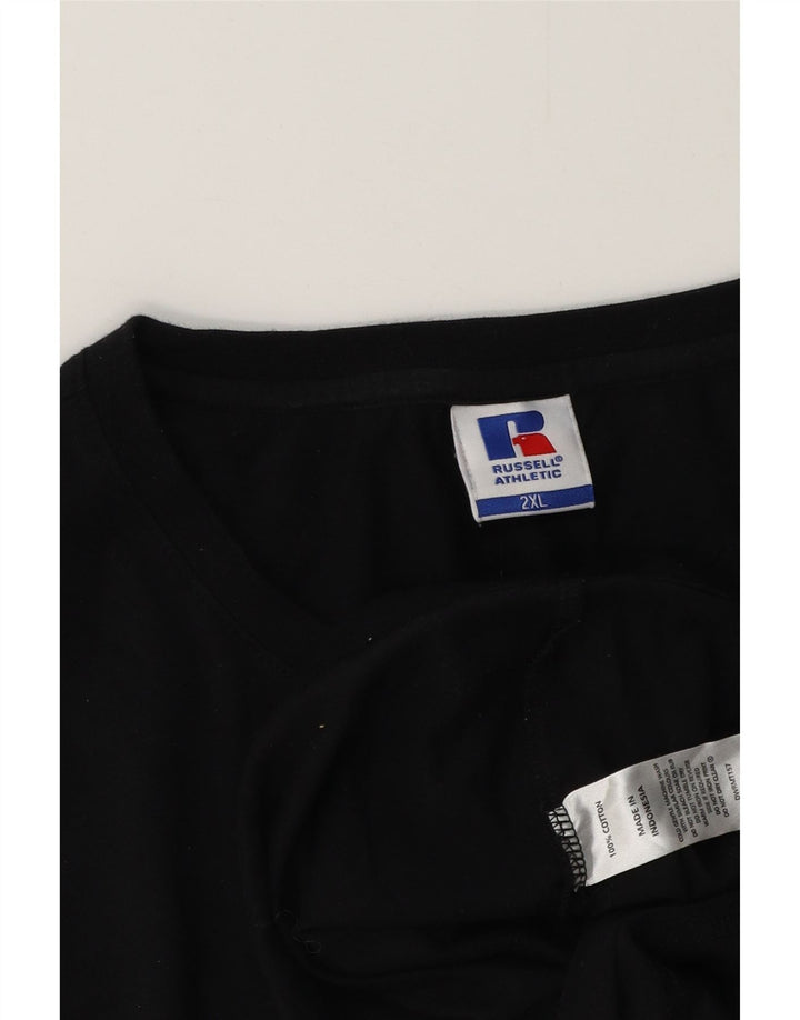 RUSSELL ATHLETIC Herre grafisk T-shirt top 2XL sort bomuld