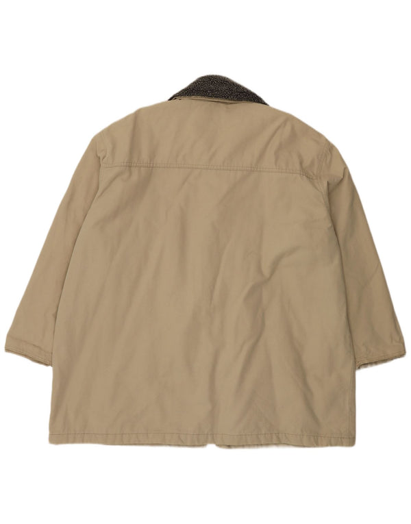 Vintage Herre Duffle Jacket UK 46 3XL Beige Bomuld