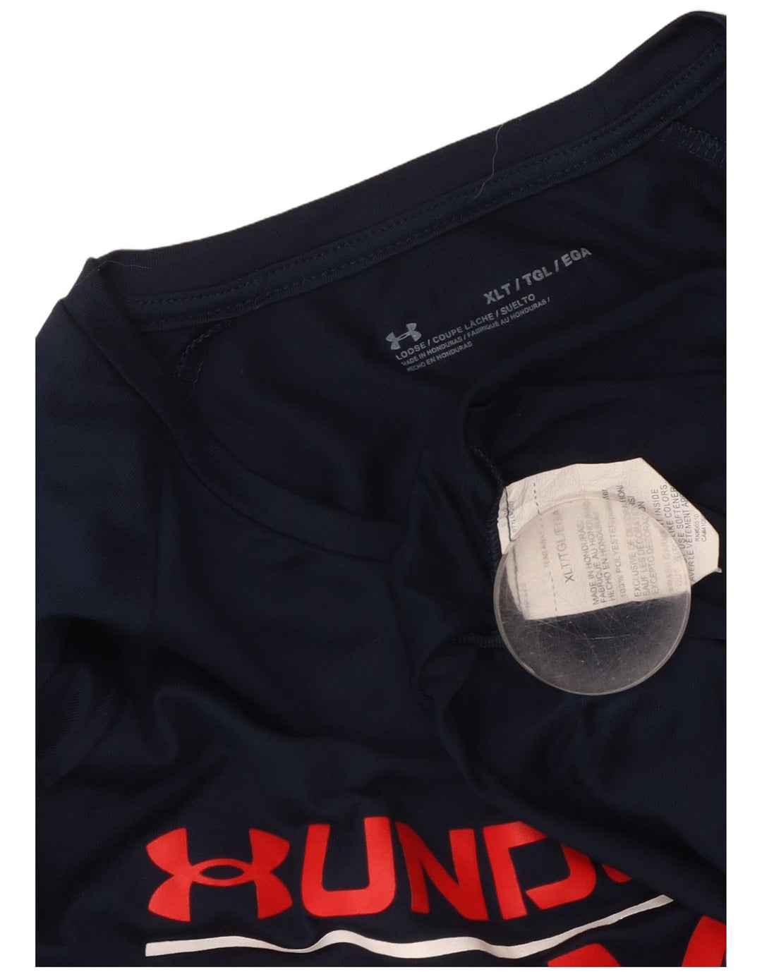 UNDER ARMOUR Herre høj grafisk T-shirt top XL marineblå polyester