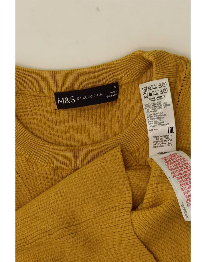 Marks & Spencer Damevest Top UK 10 Small Yellow Viscose