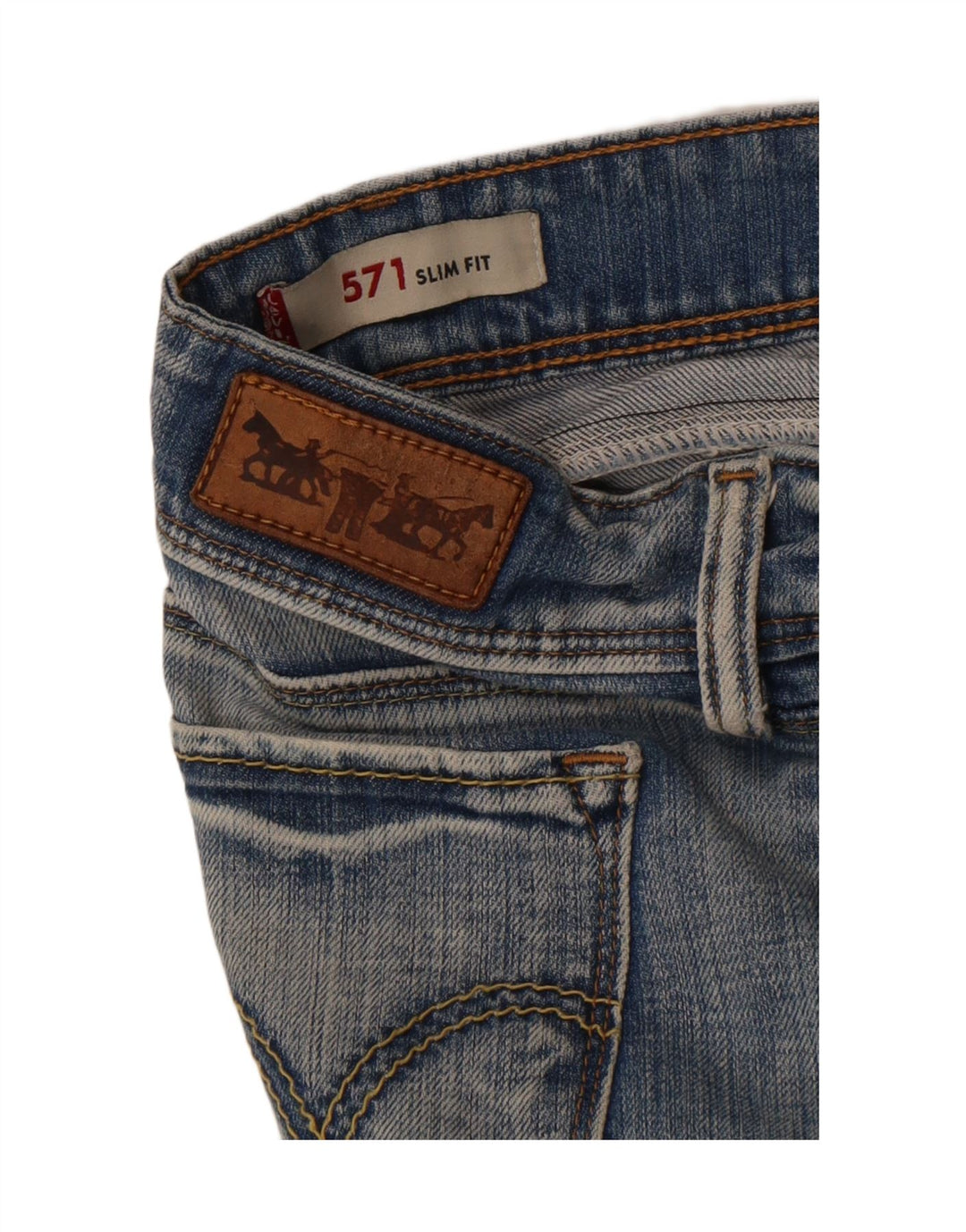 Levi's Dame 571 Slim Jeans med lav talje W26 L34 Blå