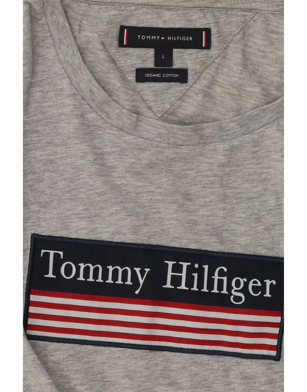 Tommy Hilfiger Herre Grafisk T-Shirt Top Stor Grå Bomuld