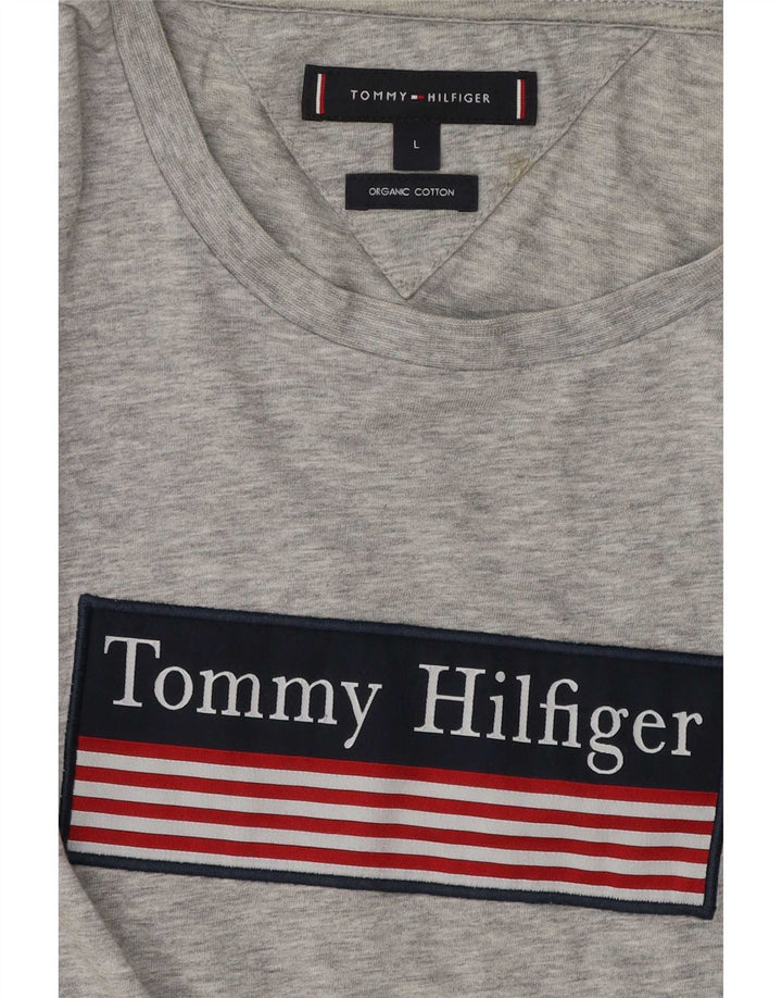 Tommy Hilfiger Herre Grafisk T-Shirt Top Stor Grå Bomuld