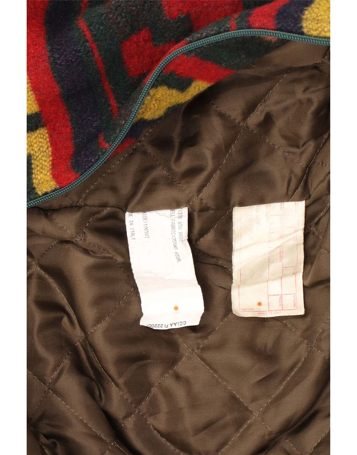 Vintage Herre Utility Jacket UK 40 Stor flerfarvet geometrisk uld