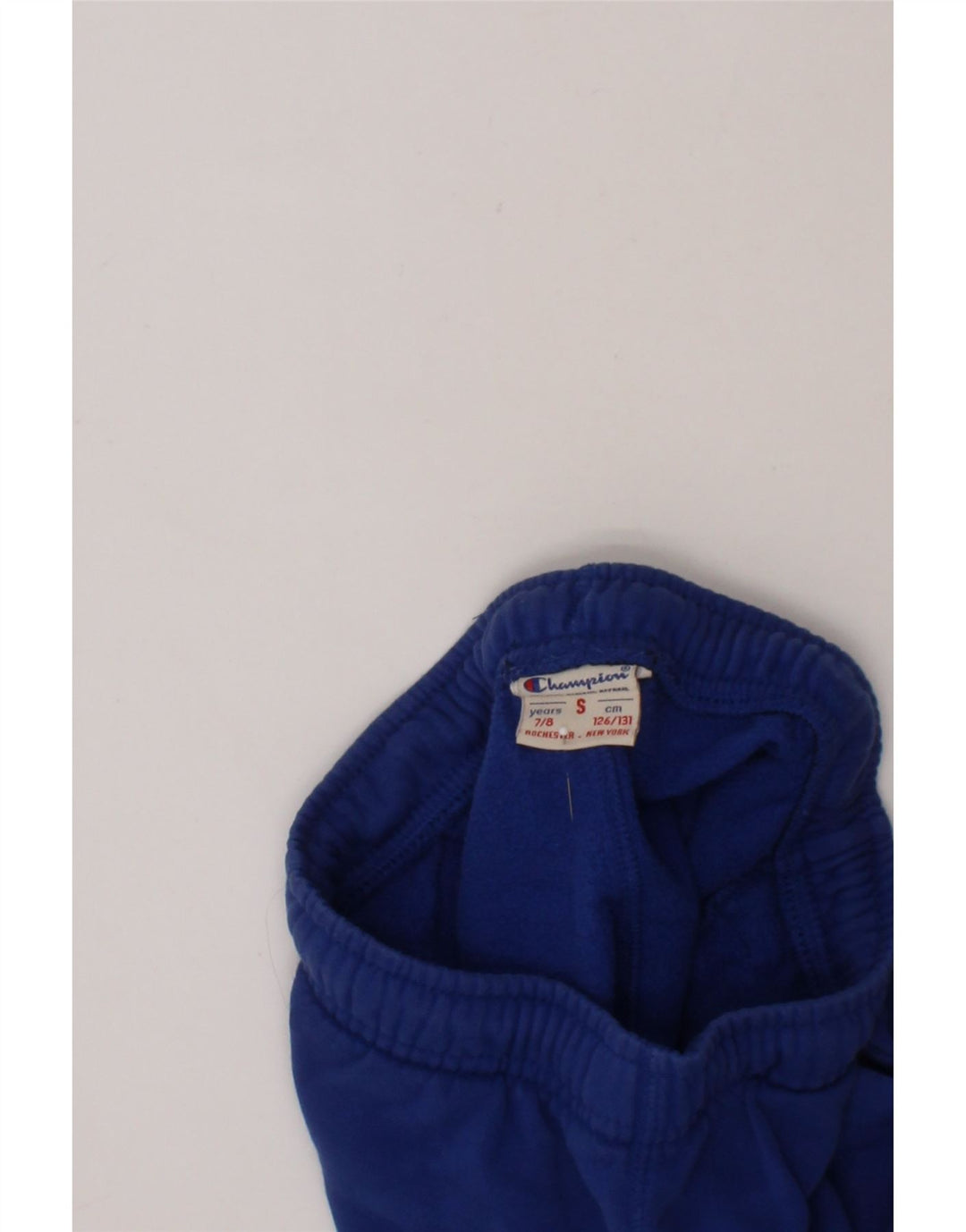 CHAMPION Boys Graphic Tracksuit Trousers Joggers 7-8 Years Small Blue Vintage Champion and Second-Hand Champion from Messina Hembry 