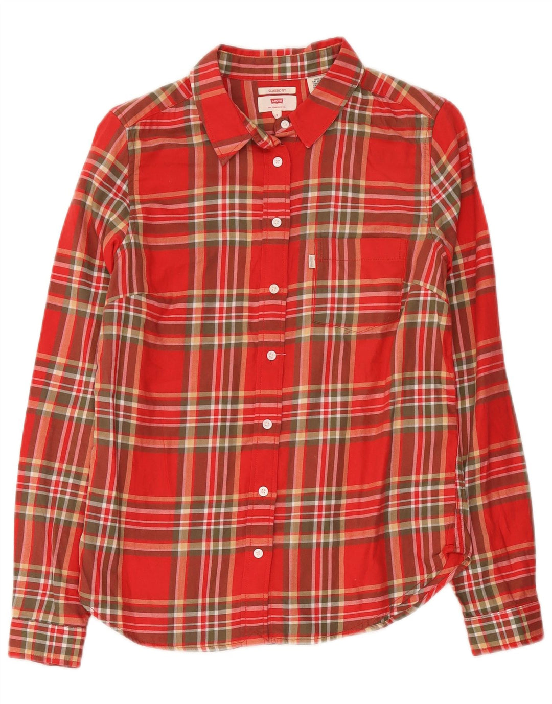 Levi's Womens Classic Fit Flannel Shirt UK 10 Lille rød ternet bomuld
