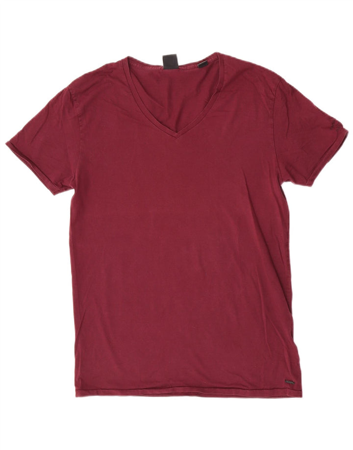 Scotch & Soda Herre T-shirt Top Medium rødbrun bomuld