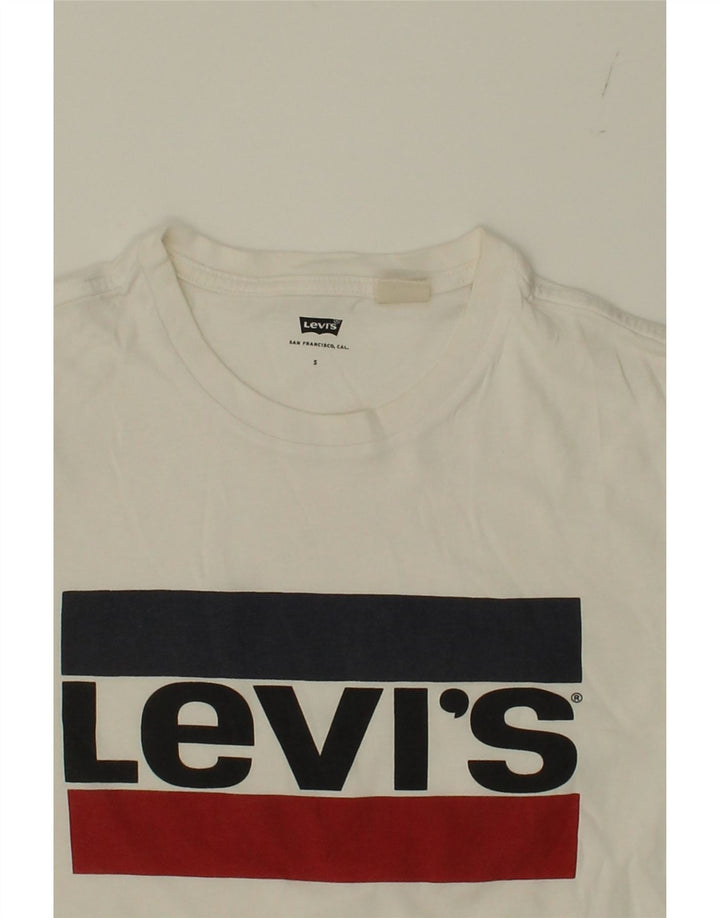 LEVI'S Mens Graphic T-Shirt Top Small White Vintage Levi's and Second-Hand Levi's from Messina Hembry 