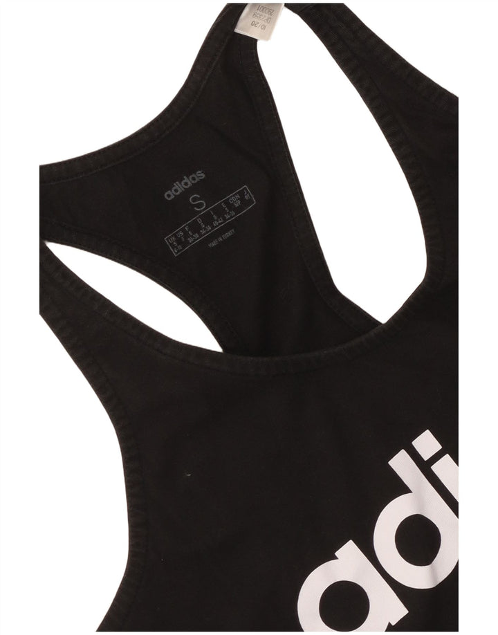 Adidas Dame Grafisk Vest Top UK 8/10 Small Black