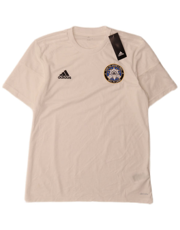 Adidas Herre Climalite T-Shirt Top Medium White Polyester