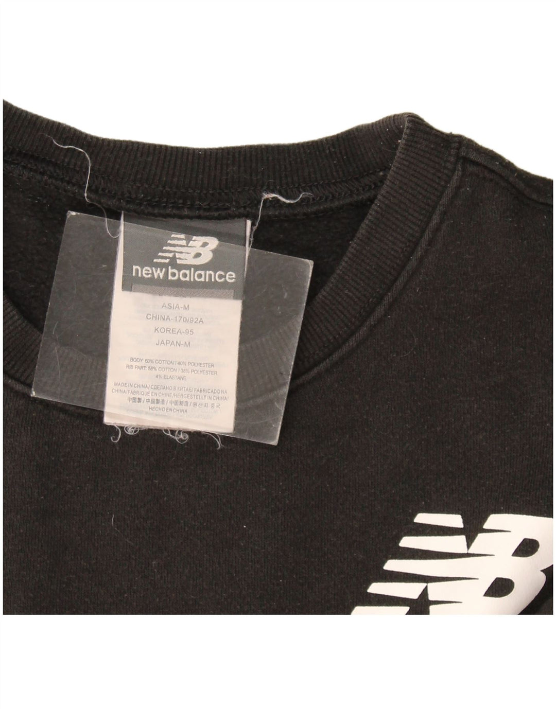 New Balance Herre Grafisk Sweatshirt Jumper lille sort bomuld