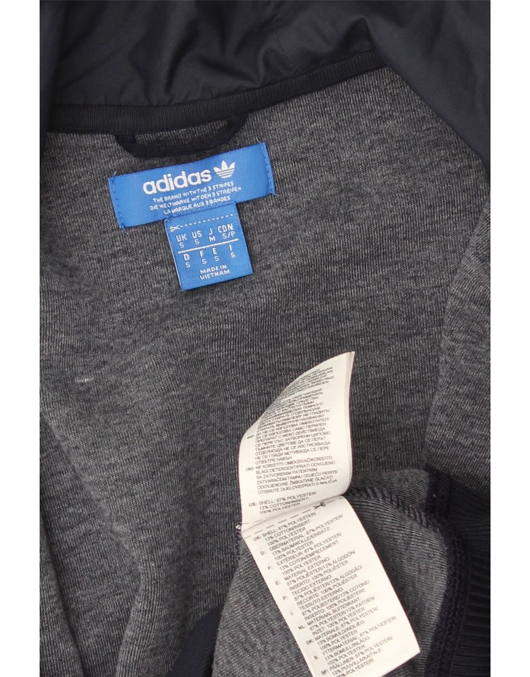 Adidas Hættetrøje med lynlås til mænd, lille marineblå polyester