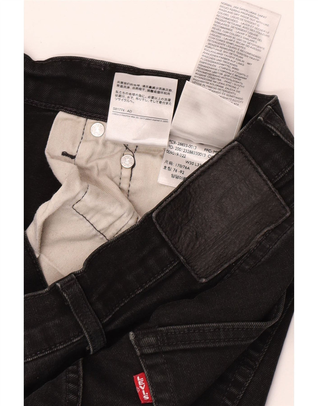 Levi's Skinny Jeans til mænd W30 L32 sort bomuld