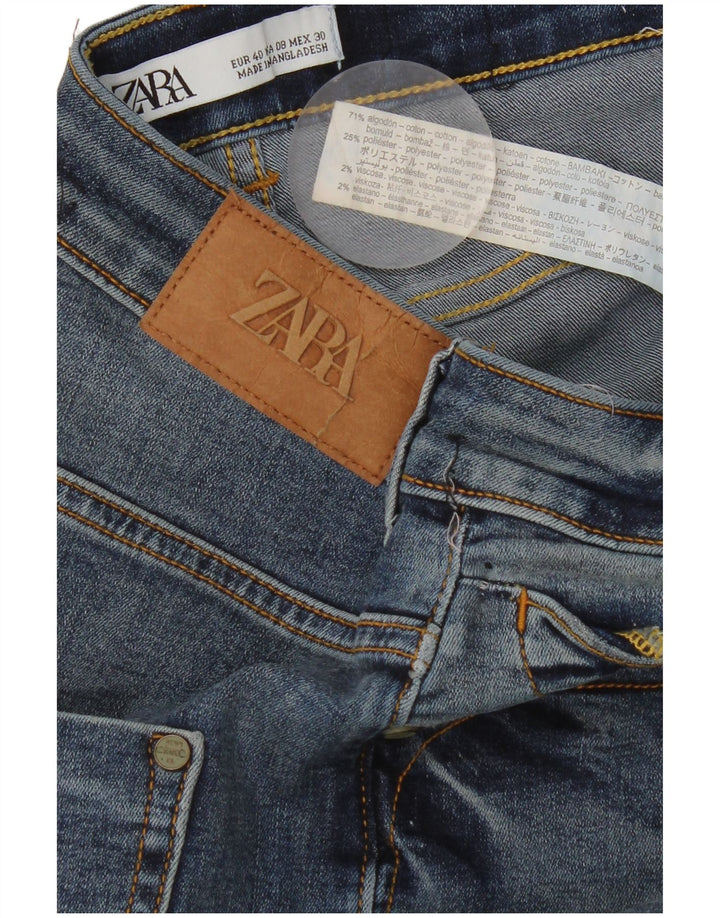 Zara Dame Cropped Jeans EU 40 Medium W30 L24 Blå Bomuld