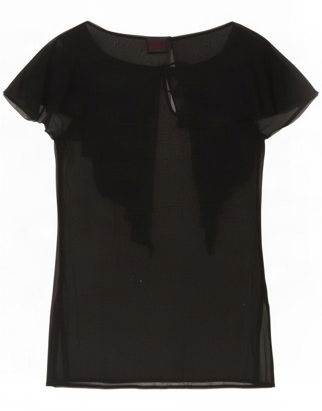 C'EST COMMECA Dame Oversized bluse Top UK 10 Small Black Viscose