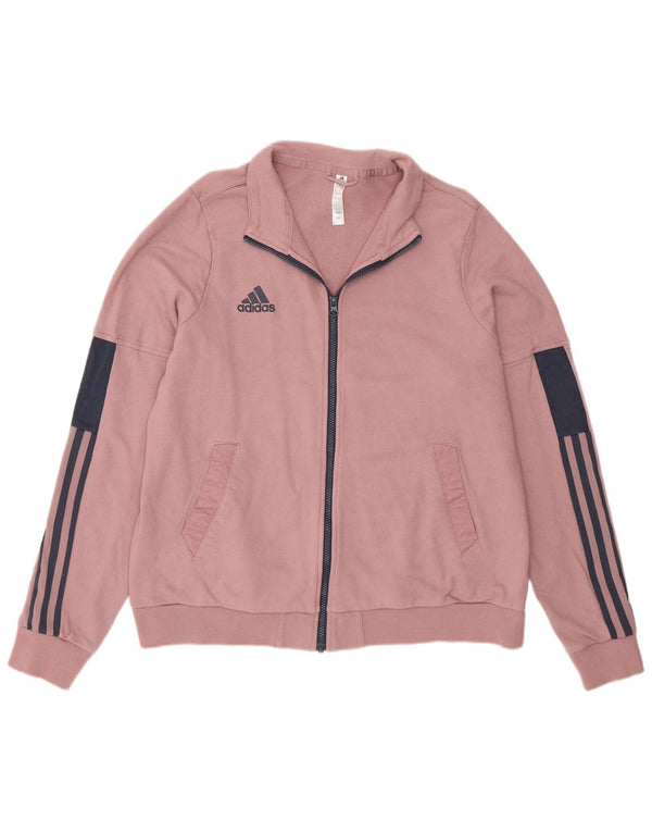 Adidas træningsdragt topjakke til kvinder UK 24/26 2XL Pink Colourblock Bomuld
