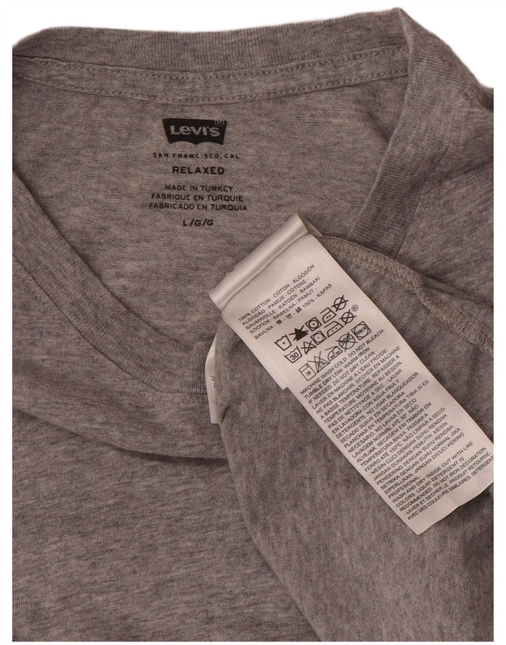 Levi's Herre afslappet T-shirt Top Stor Grå Bomuld