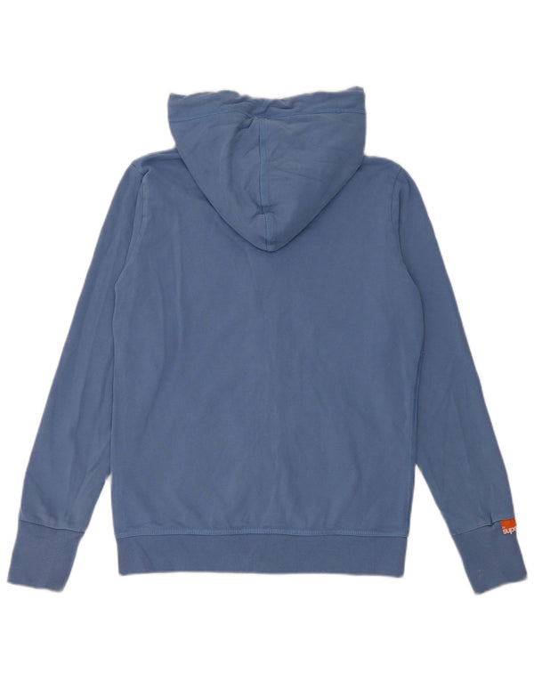 Superdry hættetrøje til kvinder med lynlås UK 14 Stor blå bomuld