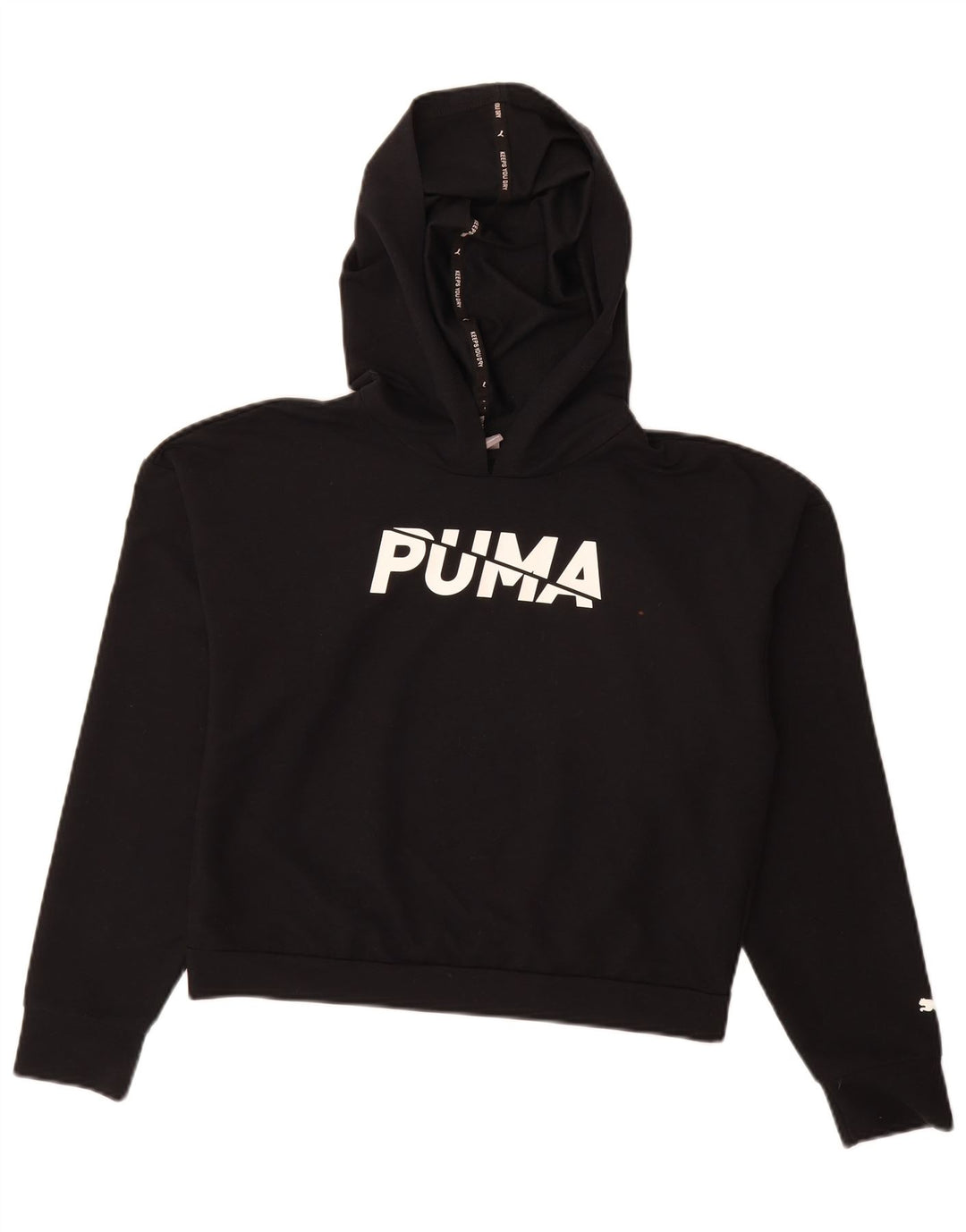 Puma Dame Grafisk Oversized Hoodie Jumper UK 10 Small Black Polyester