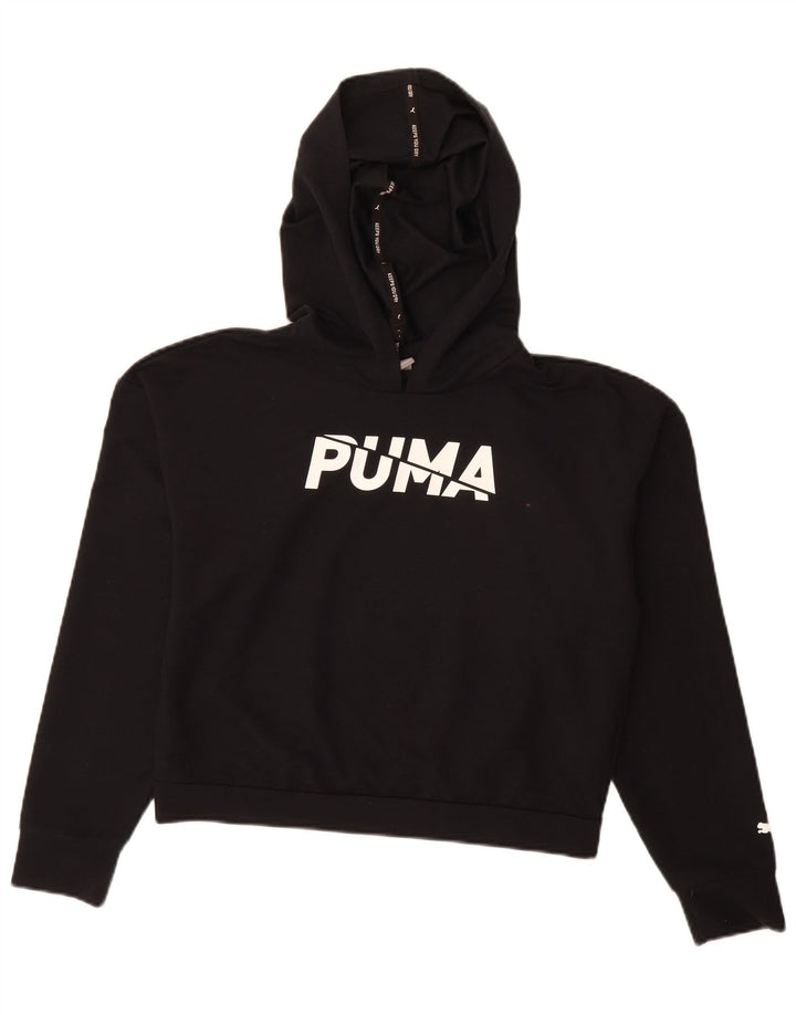 Puma Dame Grafisk Oversized Hoodie Jumper UK 10 Small Black Polyester