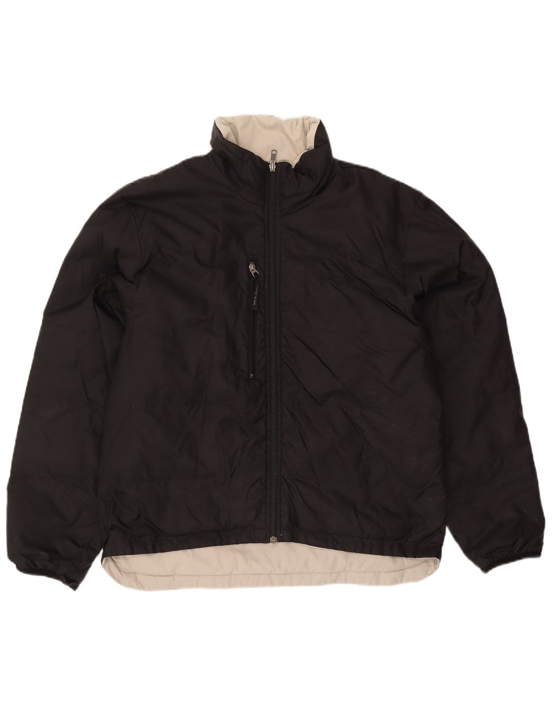 Timberland Herre vendbar polstret jakke UK 40 Stor sort nylon