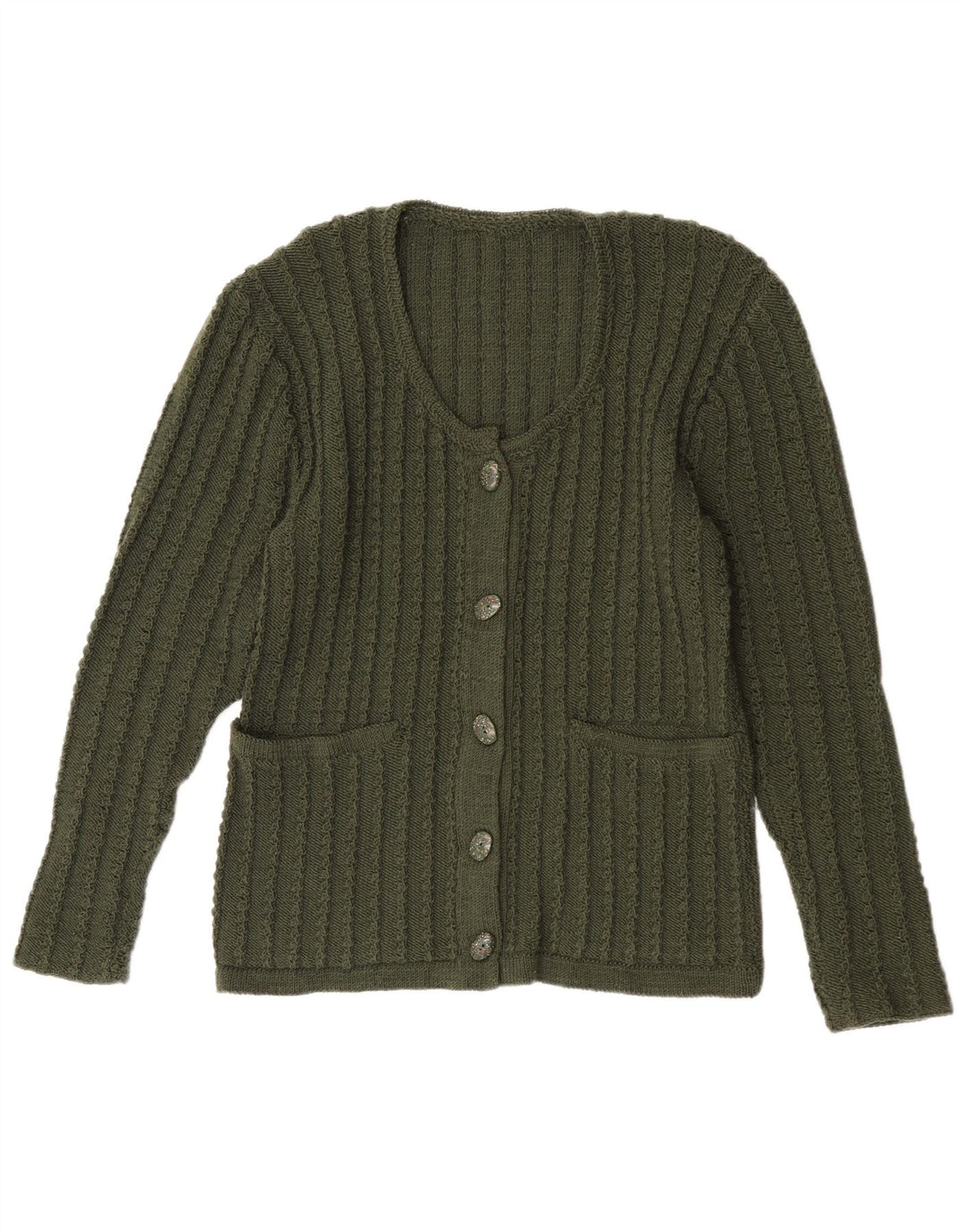 Vintage dame cardigan sweater UK 14 Medium Green