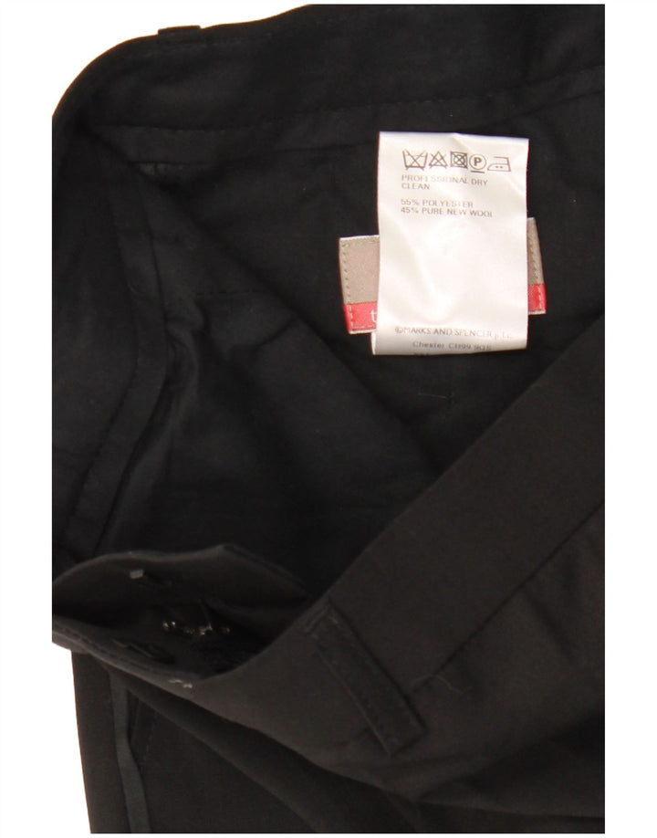 Marks & Spencer Straight Suit Bukser til mænd W32 L31 Sort polyester
