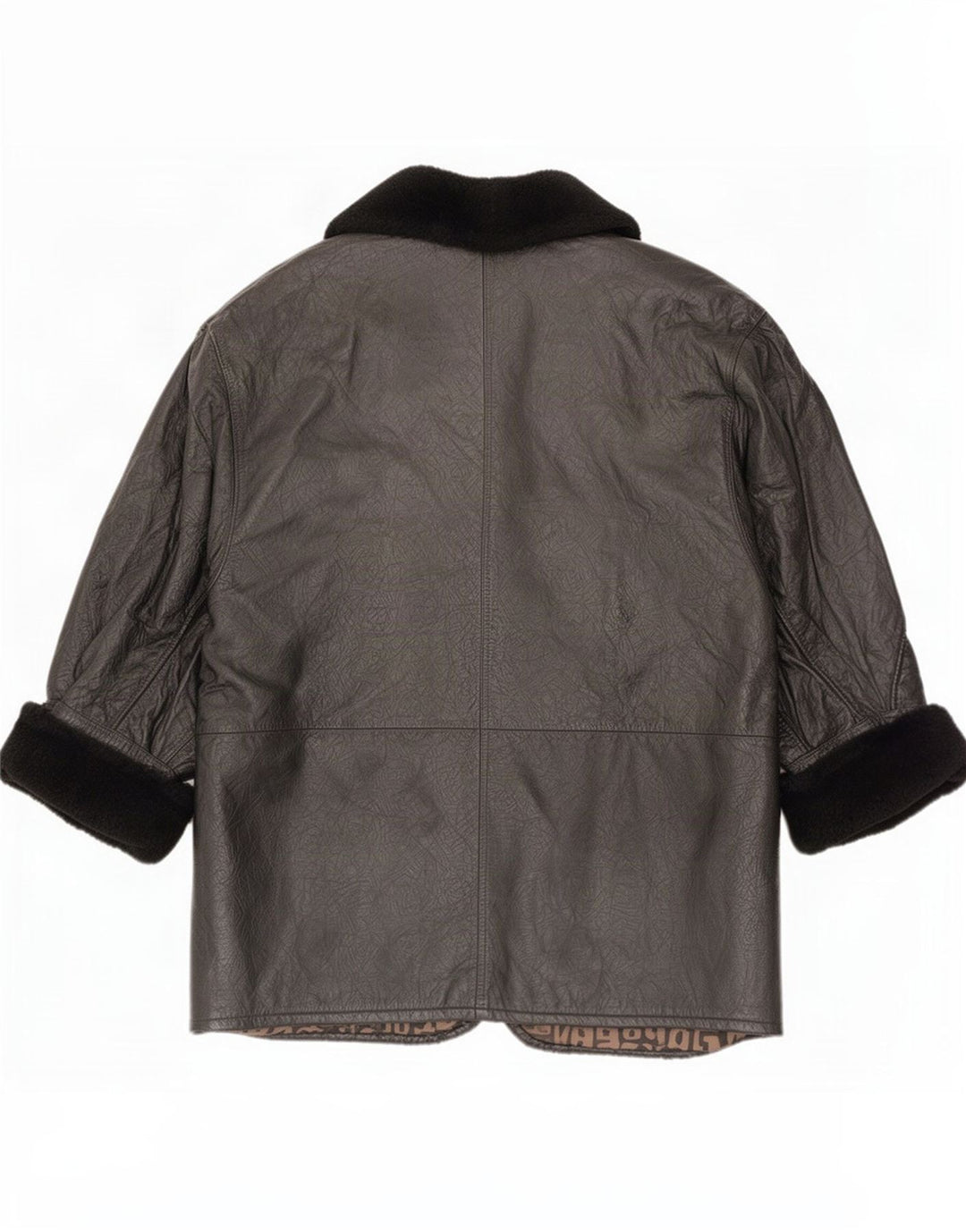 Vintage dame 2-knaps læderjakke IT 44 Medium Sort