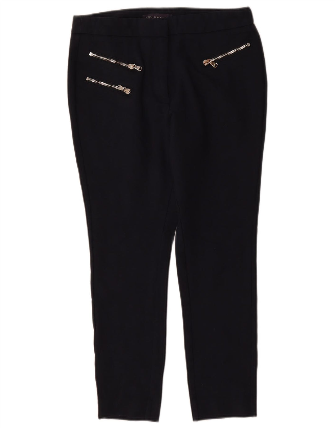 Marks & Spencer Dame Cropped Trousers UK 12 Medium W30 L25 Navy Blue