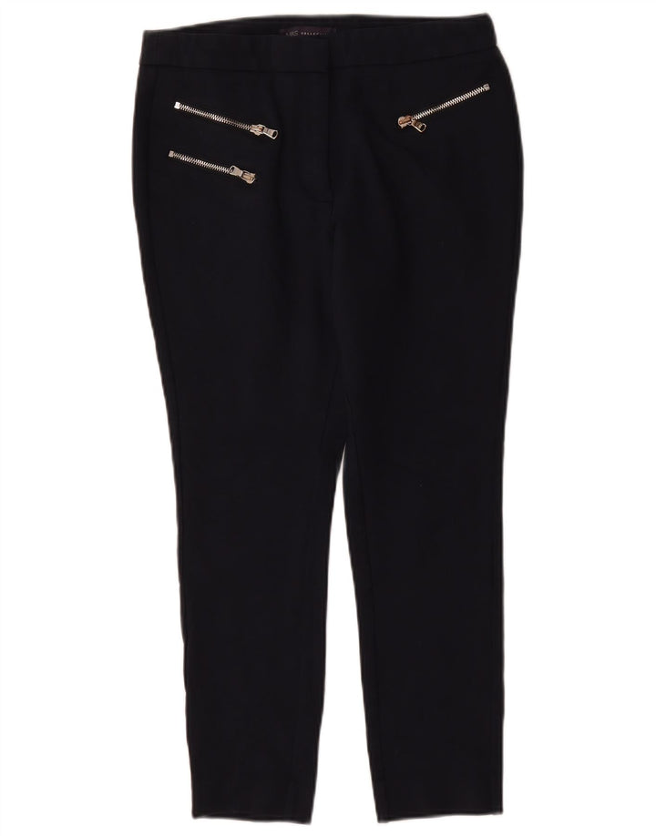 Marks & Spencer Dame Cropped Trousers UK 12 Medium W30 L25 Navy Blue