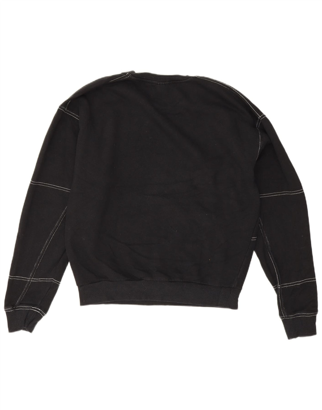 Topshop Dame Oversized Sweatshirt Jumper UK 8 Small Black Bomuld