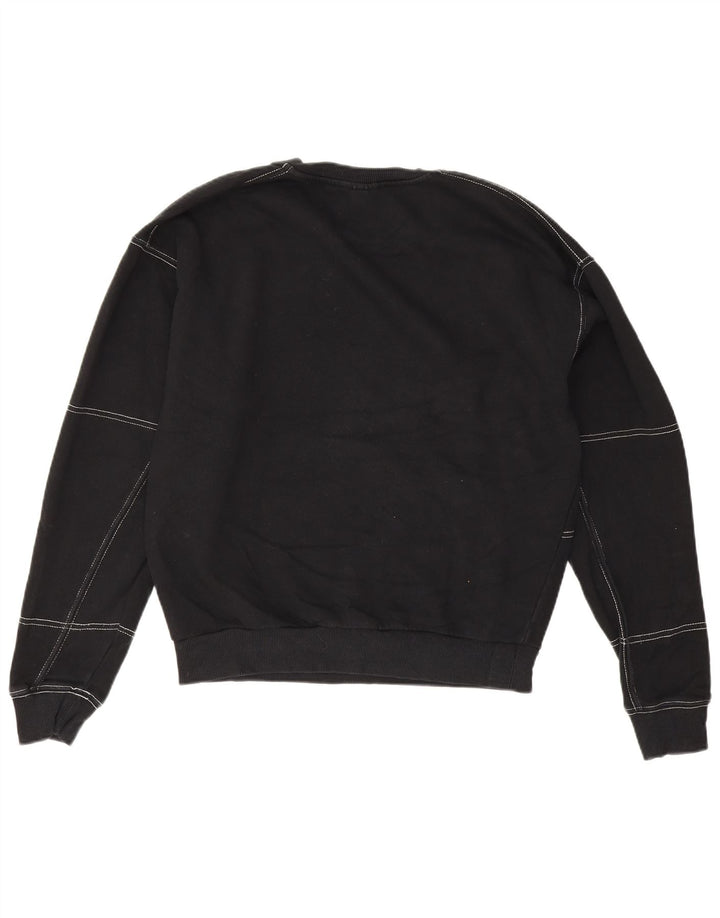 Topshop Dame Oversized Sweatshirt Jumper UK 8 Small Black Bomuld