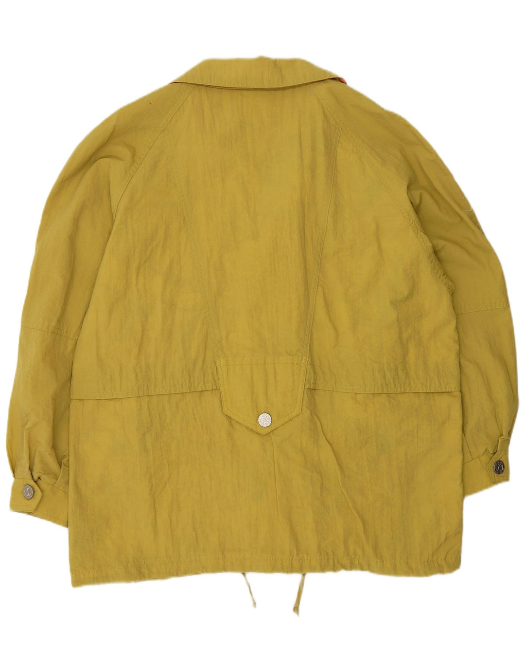 Vintage Dame Oversized Windbreaker Jacket EU 42 Large Yellow Polyamide