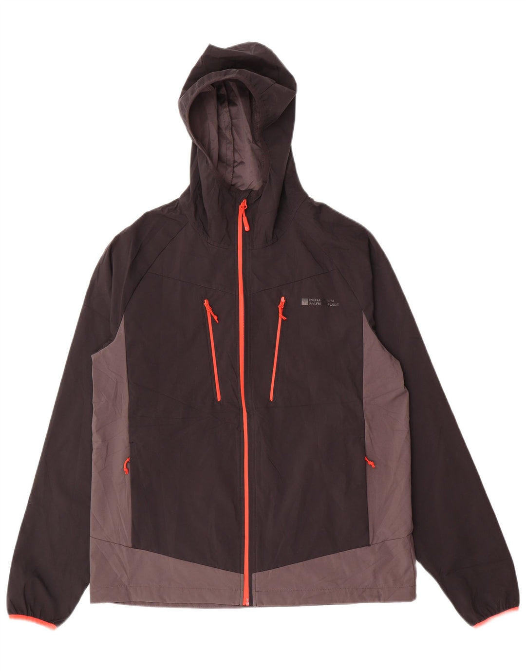 Mountain Warehouse Regnjakke med hætte til mænd UK 38 Medium Black Colourblock