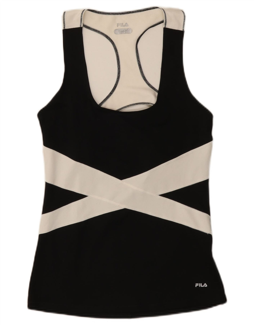 Fila Damevest Top UK 14 Stor Sort Colourblock Polyester