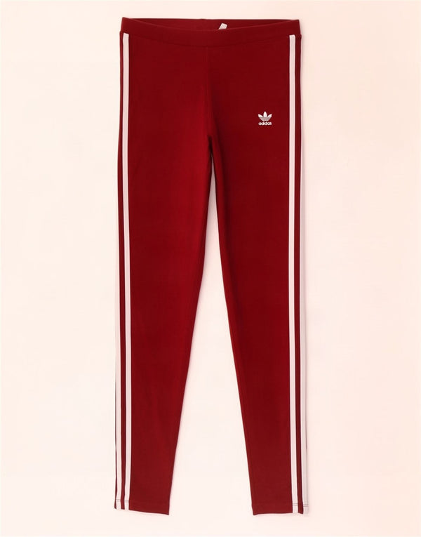 Adidas Dame Leggings UK 10 Små rødbrun bomuld