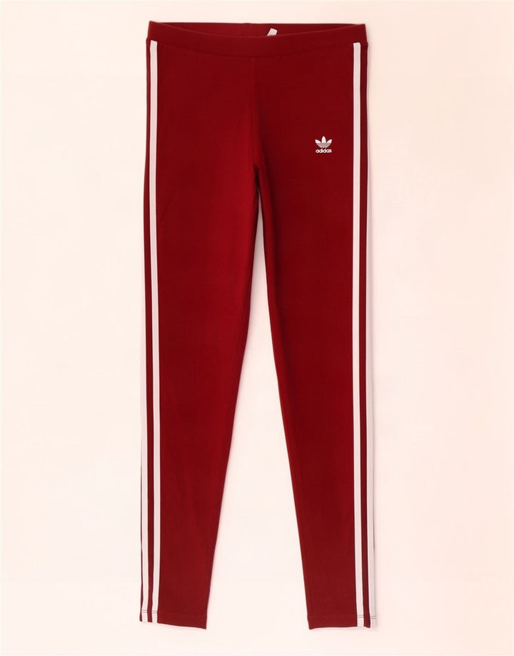 Adidas Dame Leggings UK 10 Små rødbrun bomuld
